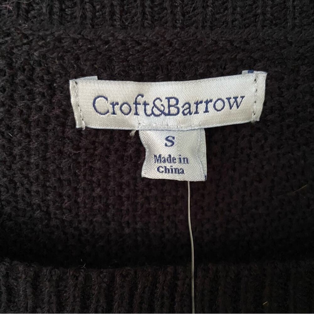 NWT New Croft & Barrow Womens Small 100% Acrylic Long Sleeve Striped Sweater - Picture 3 of 5